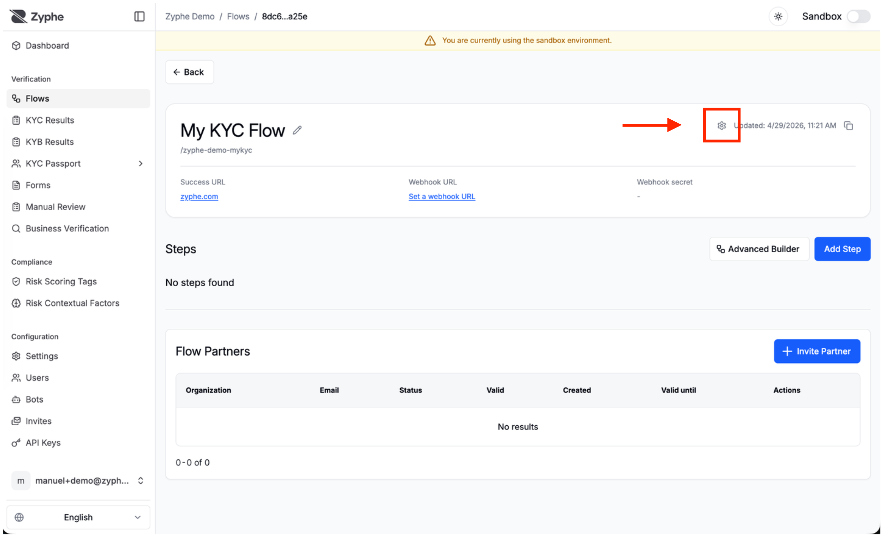 New flow with no steps and flow configuration controls