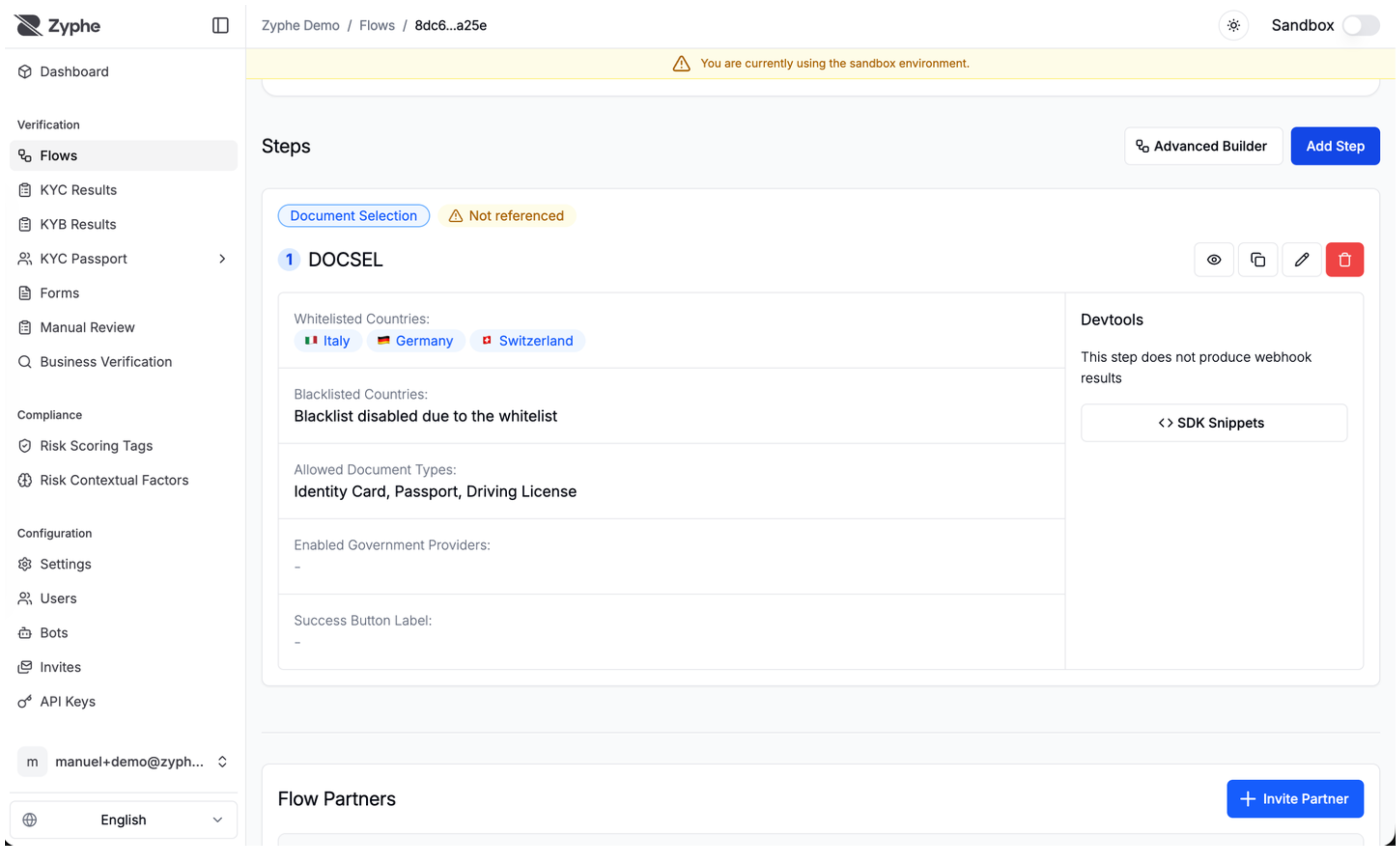 Document Selection step added to a flow