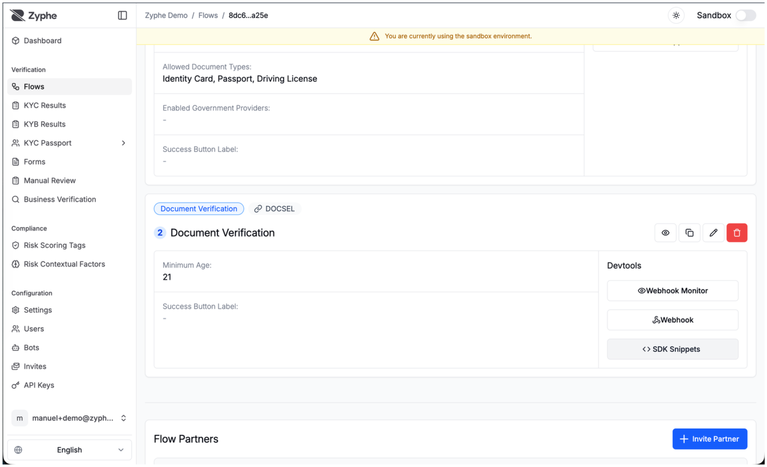 Document Verification step added after Document Selection